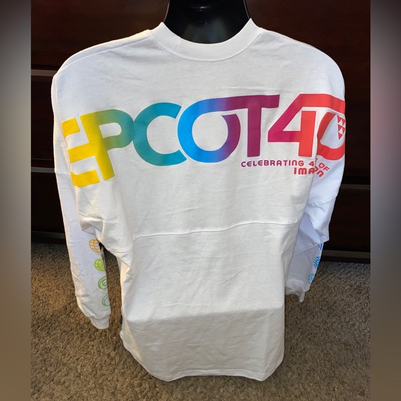 NWT Disney Parks 2022 Epcot 40th Anniversary Retro Rainbow Spirit Jersey Size M - Picture 6 of 12